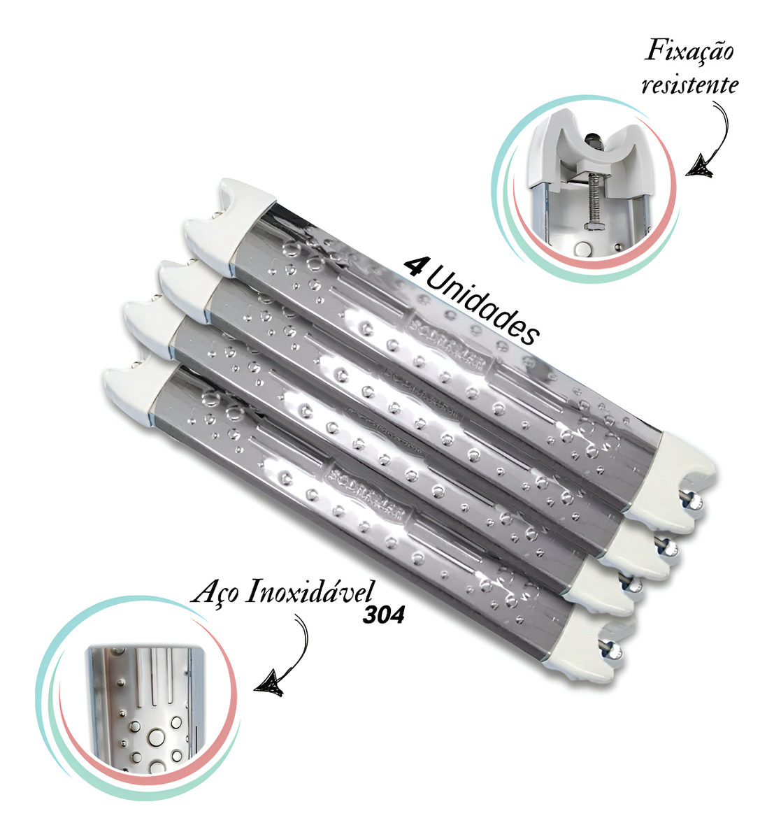 4x Degrau P/ Piscina Anatômico Para Escada Aço Inox Sodramar