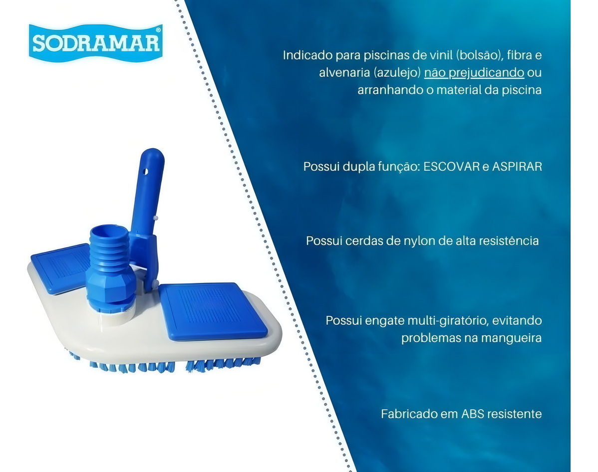Aspirador Asa Delta Para Limpeza De Piscinas Sodramar