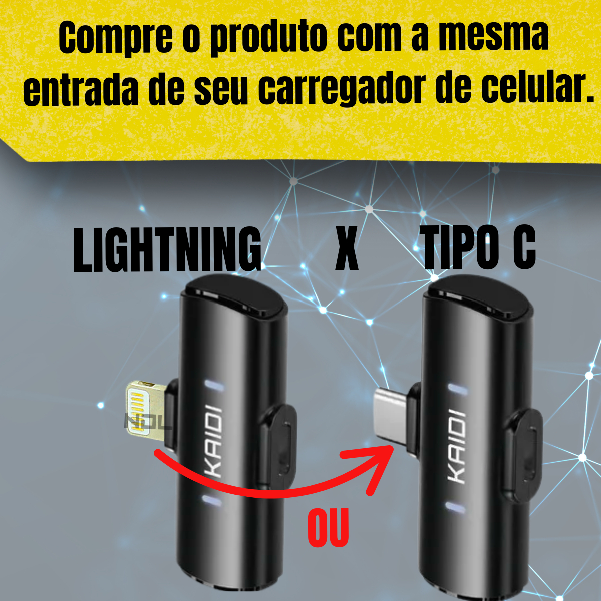 Microfone Lapela Com Imã Tipo C Anti Ruido Redondo Kaidi Cor Preto