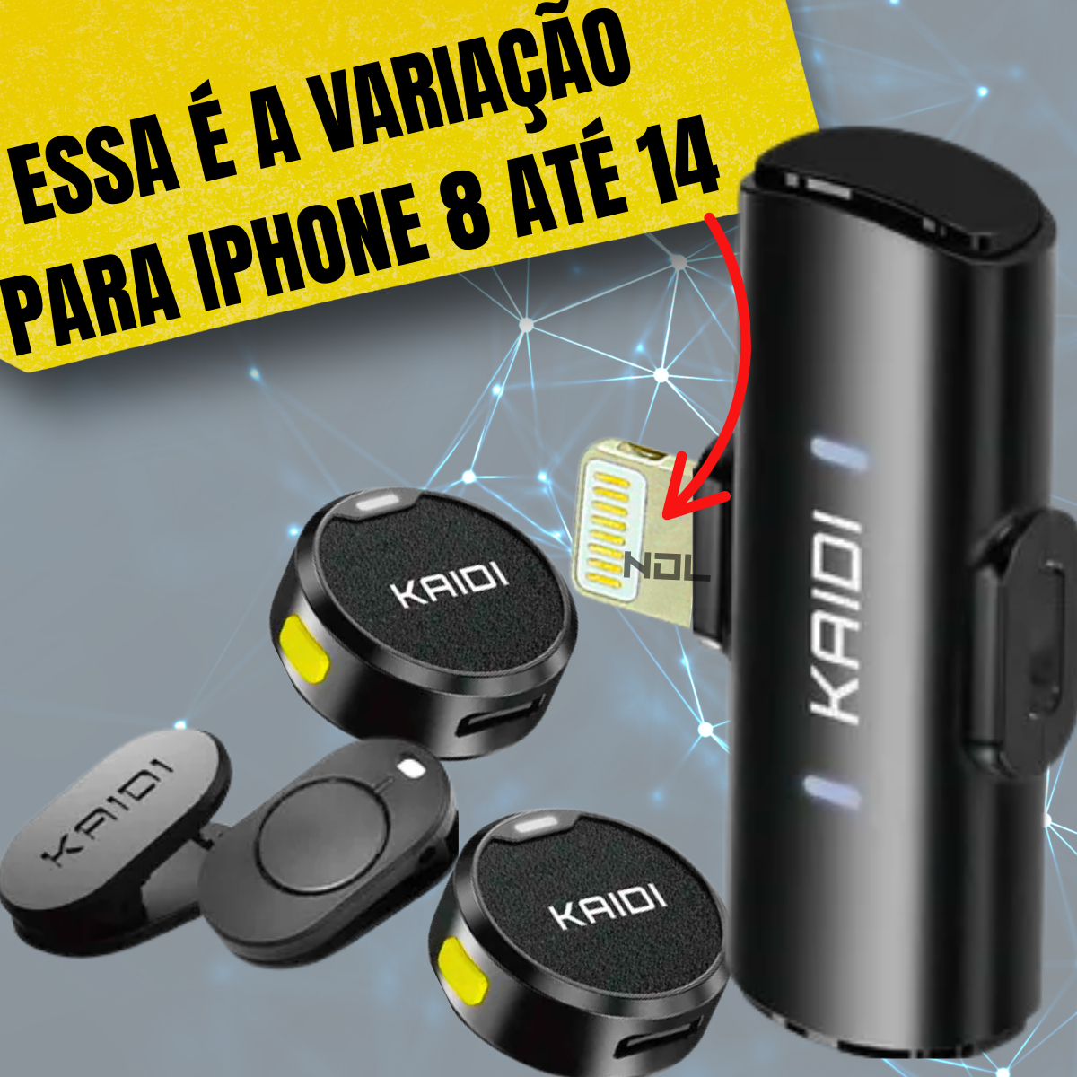 Microfone Lapela Com Imã Tipo C Anti Ruido Redondo Kaidi Cor Preto